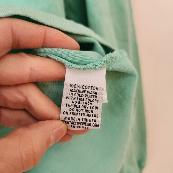 Spirit Jersey Long Sleeve T-Shirt Tee Mint Green Alpha Sigma Tau Epsilon Nu XS - Picture 8 of 9